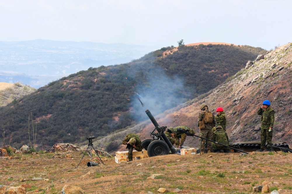 Marines, JGSDF fire 120mm mortars during Iron Fist