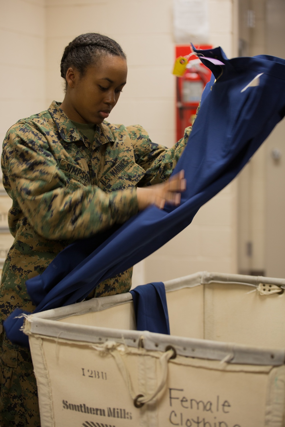 Parris Island recruits fitted for iconic, hard-earned Marine uniforms