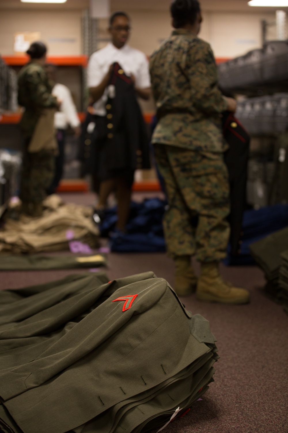 Parris Island recruits fitted for iconic, hard-earned Marine uniforms