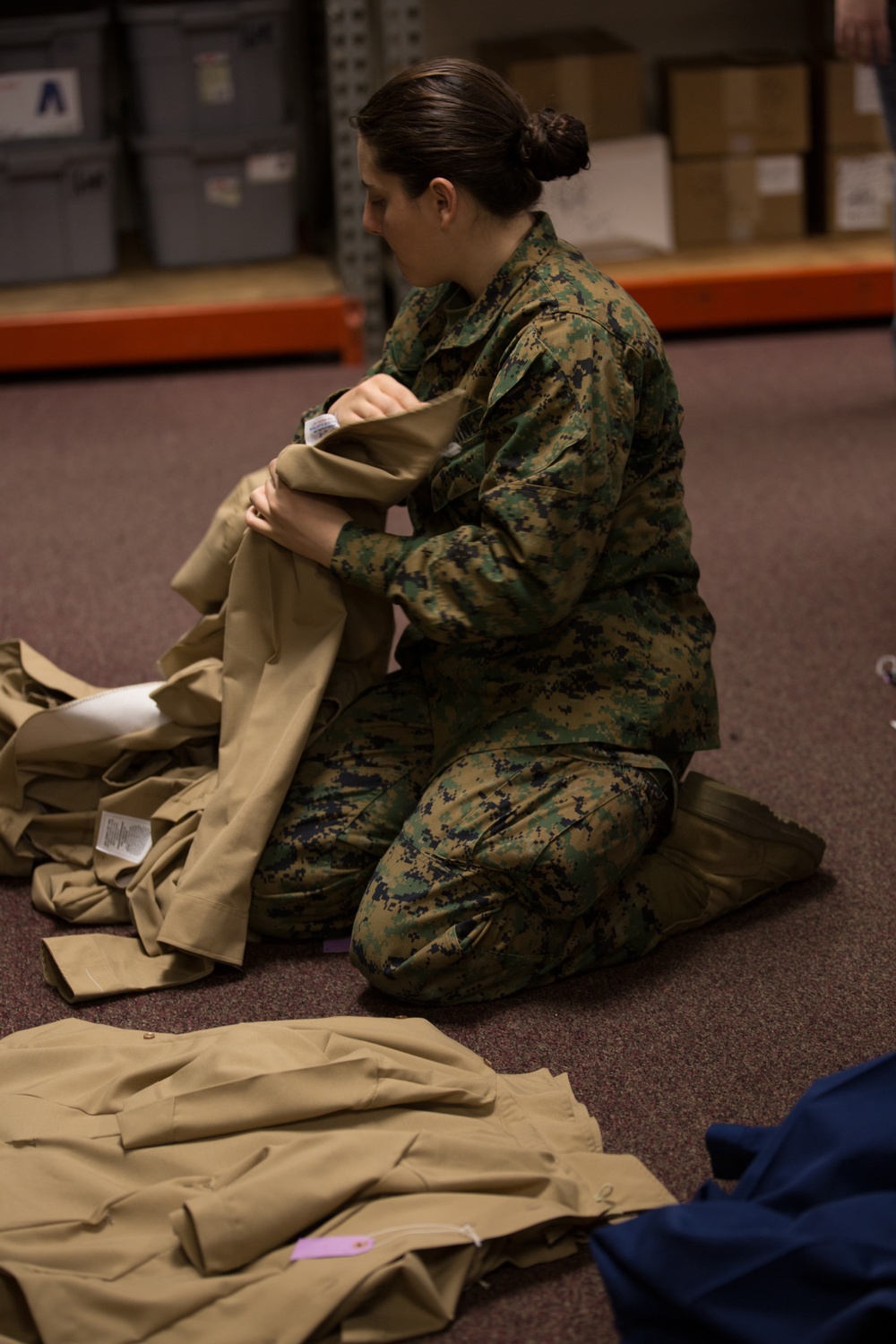 Parris Island recruits fitted for iconic, hard-earned Marine uniforms