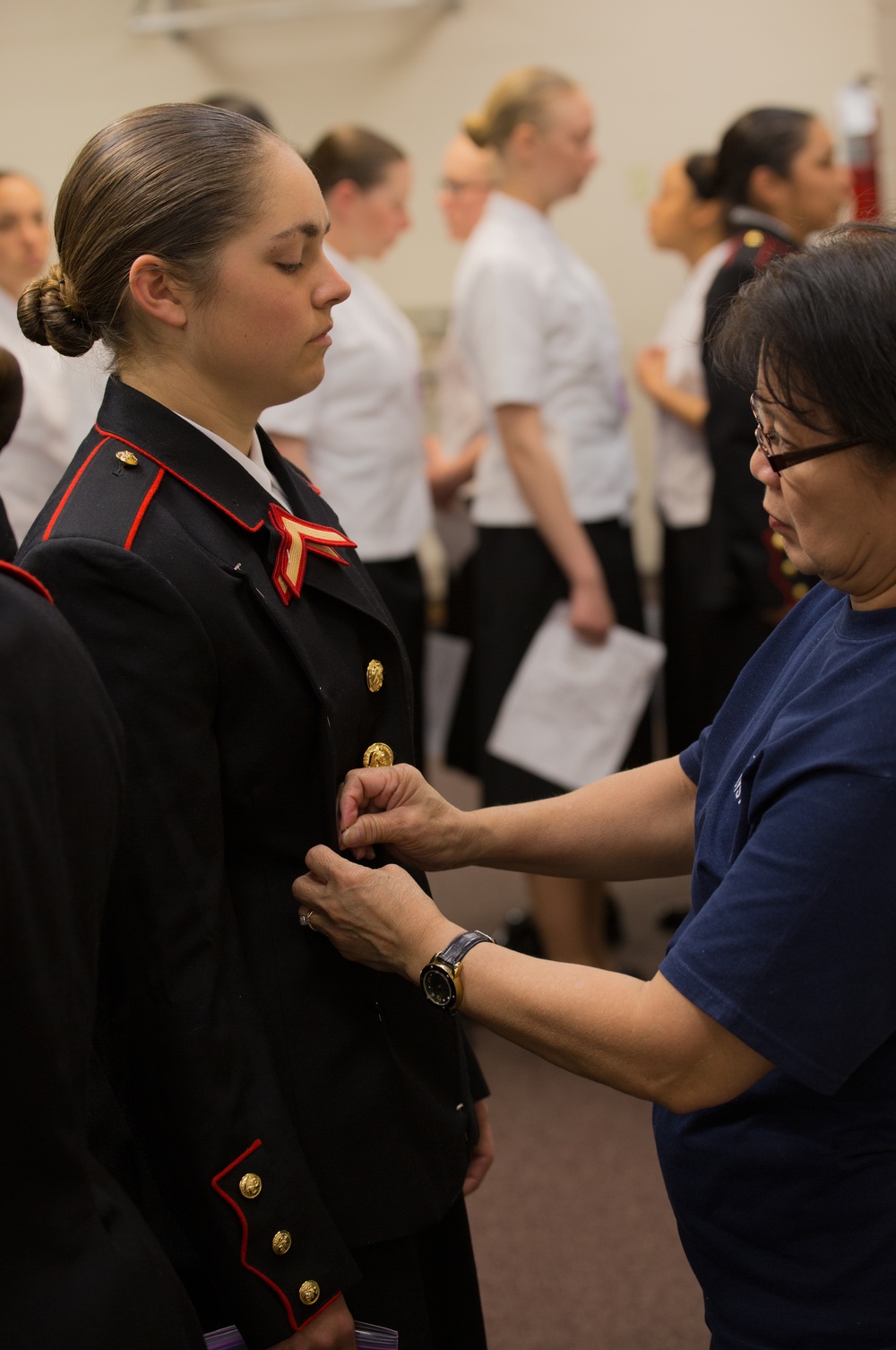 Parris Island recruits fitted for iconic, hard-earned Marine uniforms