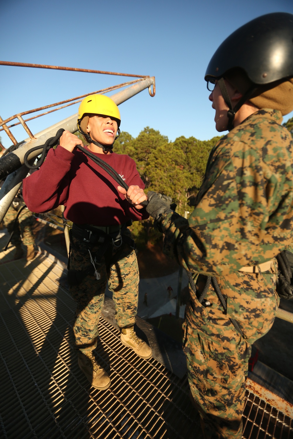 Photo Gallery: Recruits learn rappelling skills atop Parris Island tower