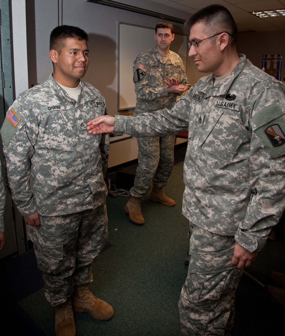 55th Signal Company promotion ceremony