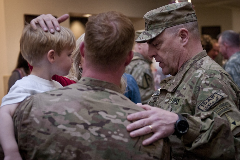 Lt. Gen. Mark Milley celebrates being home with his soldiers