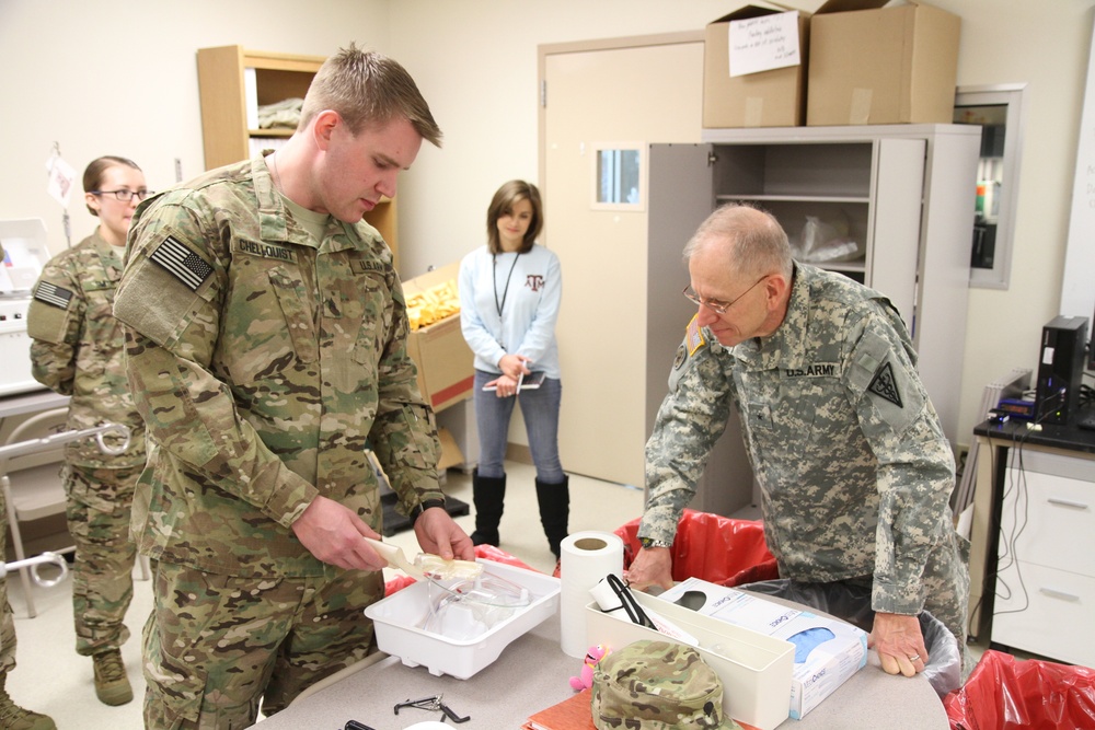 Blood specialist prepares for deployment while general visits