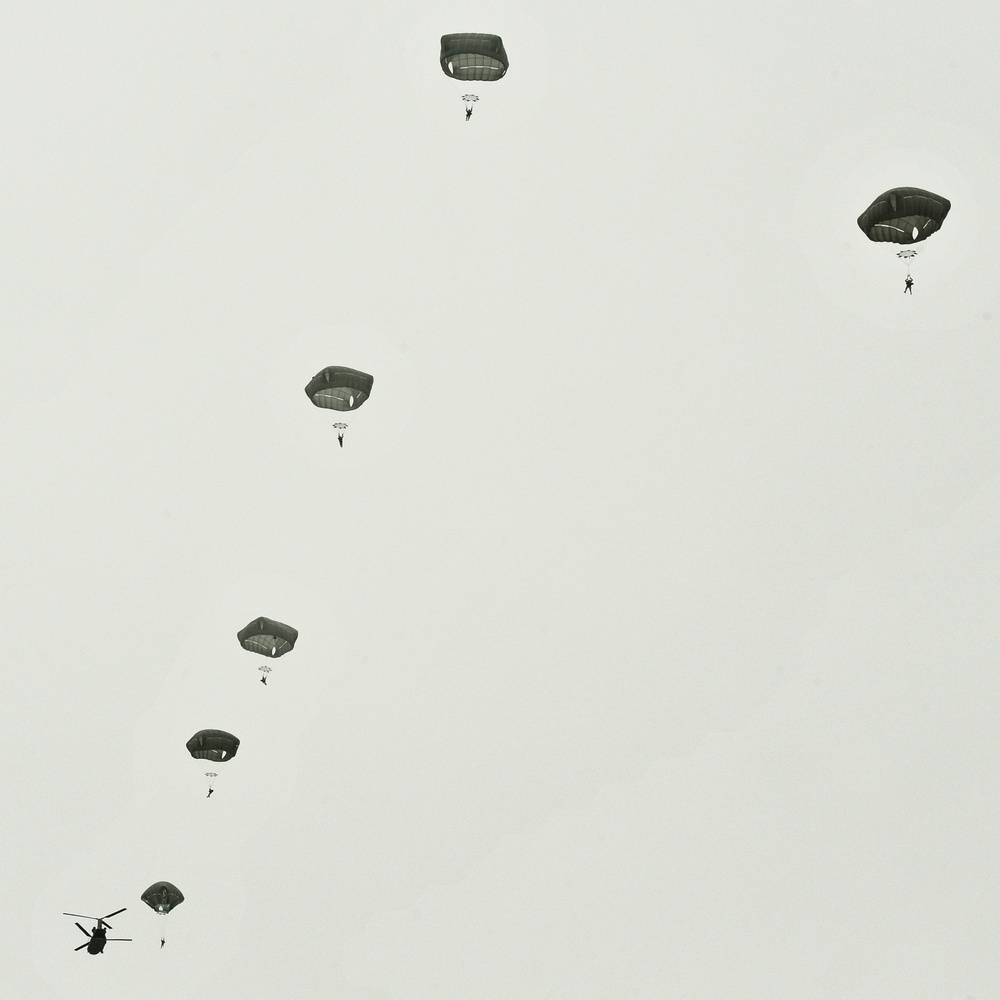 173rd Infantry Brigade Combat Team (Airborne) training jump in Grafenwoehr, Germany