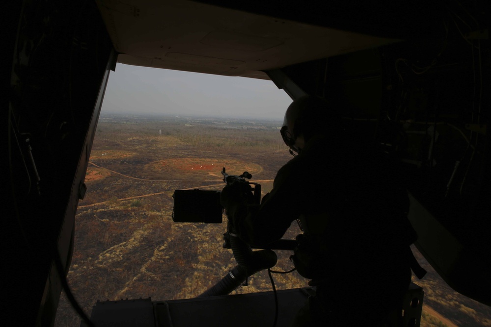 MV-22 crew chief rehearses live-fire