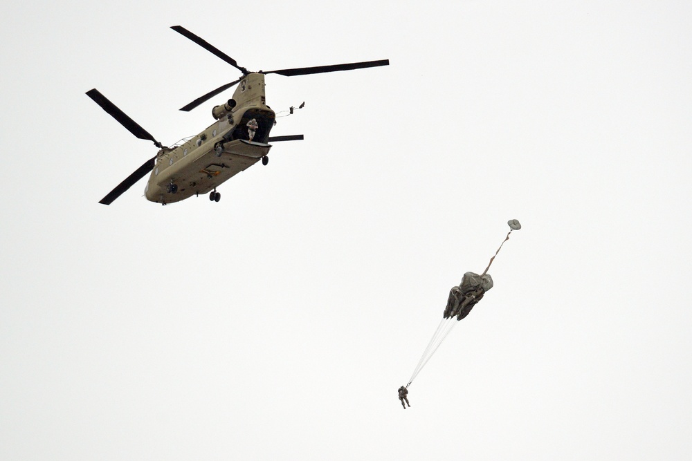 173rd Infantry Brigade Combat Team (Airborne) training jump in Grafenwoehr, Germany