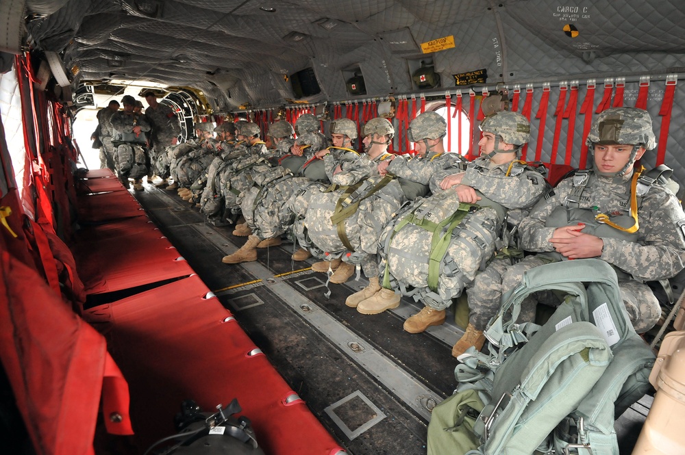 173rd Infantry Brigade Combat Team (Airborne) training jump in Grafenwoehr, Germany