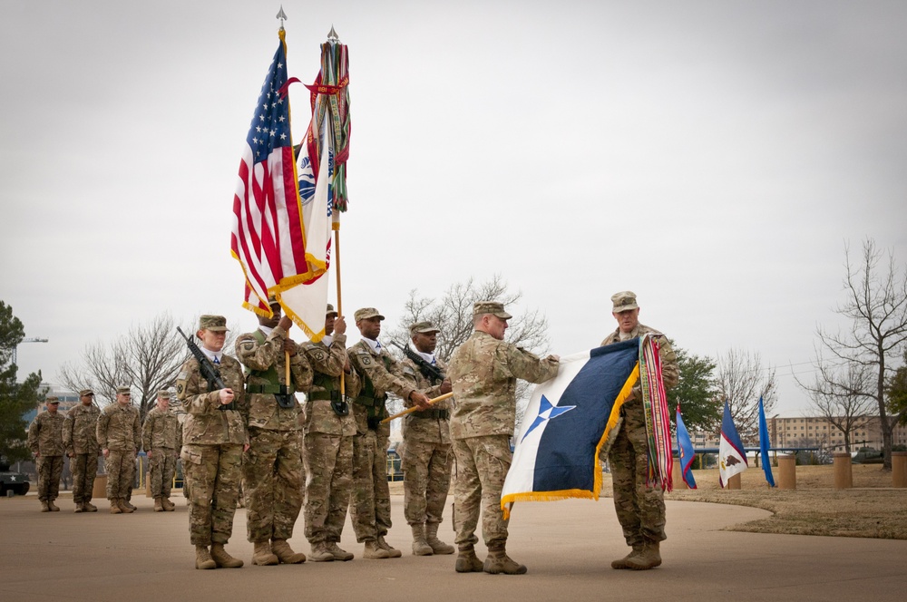 III Corps uncases its colors at headquarters on Fort Hood