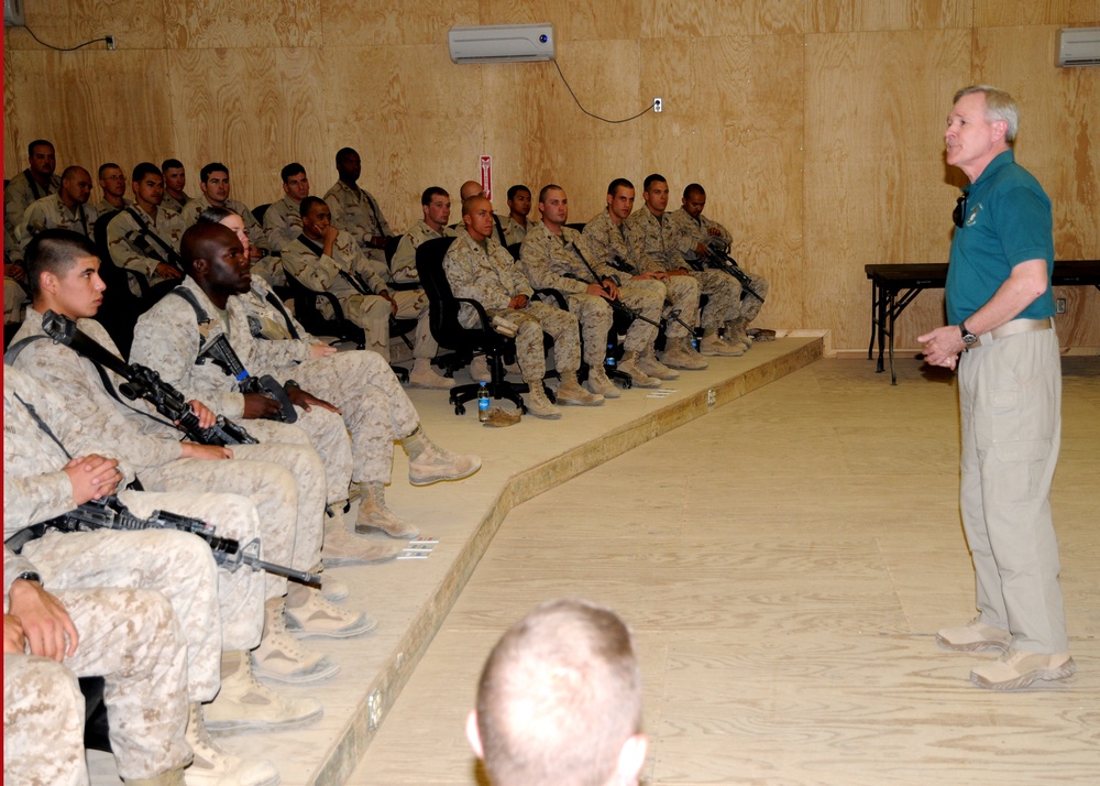 Secretary of the Navy visits troops in Afghanistan