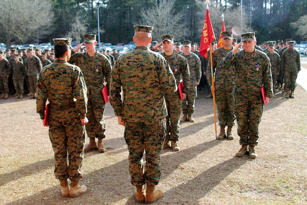 T&amp;S Marines awarded Purple Heart Medal