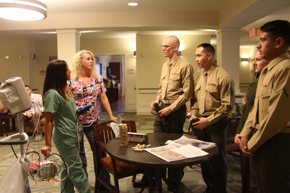 Marines visit local veterans, share history of service