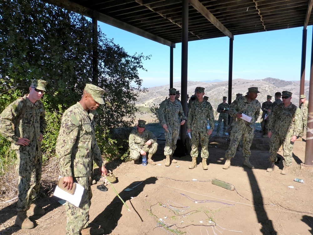 NMCB 4 senior leadership train in Tactical Unit Leadership Course