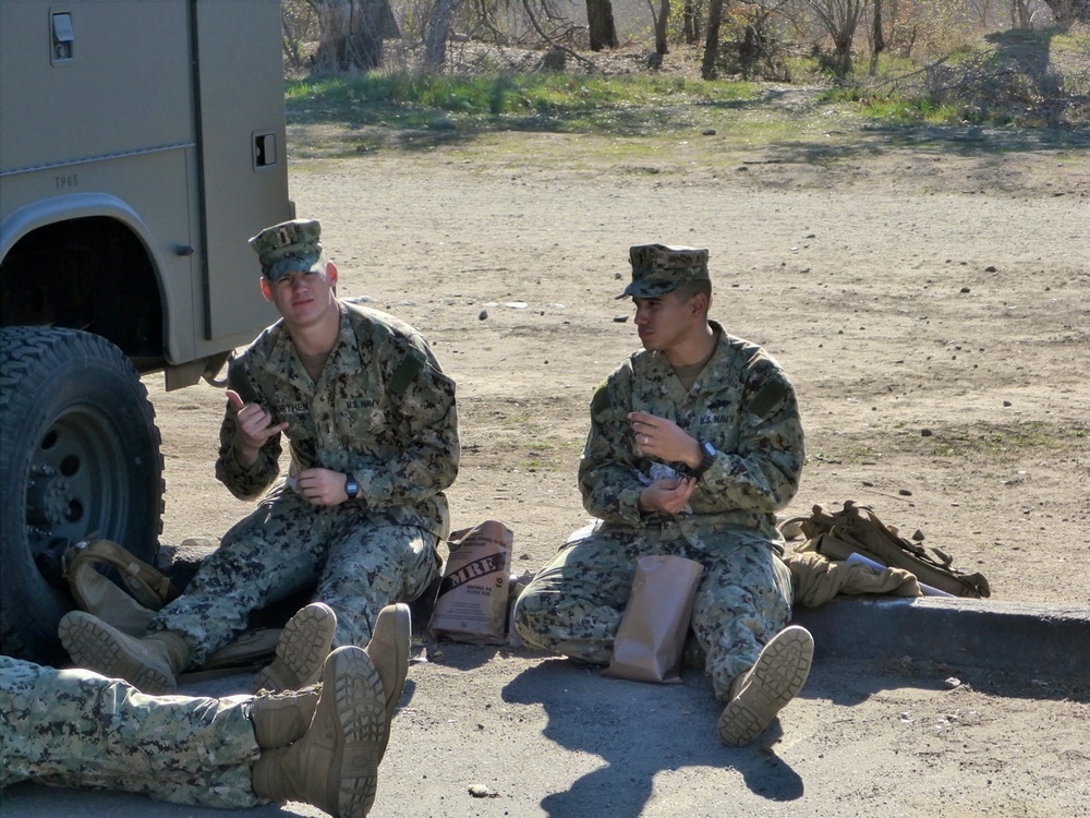 NMCB 4 senior leadership train in Tactical Unit Leadership Course