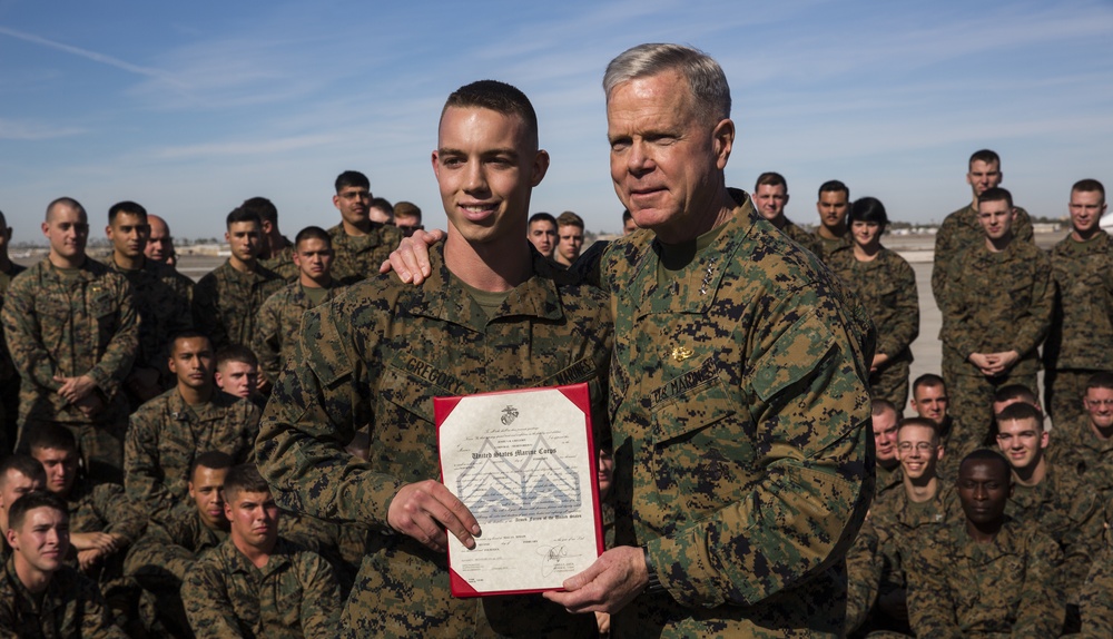 An Opportunity of a Lifetime: MALS 13 Marine Meritoriously Promoted by the CMC