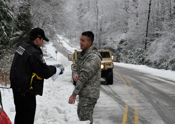 NC National Guard assisting the North Carolina Division of Emergency Management during Winter Storm Pax