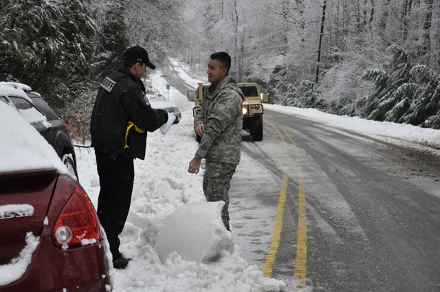 NC National Guard assisting the North Carolina Division of Emergency Management during Winter Storm Pax
