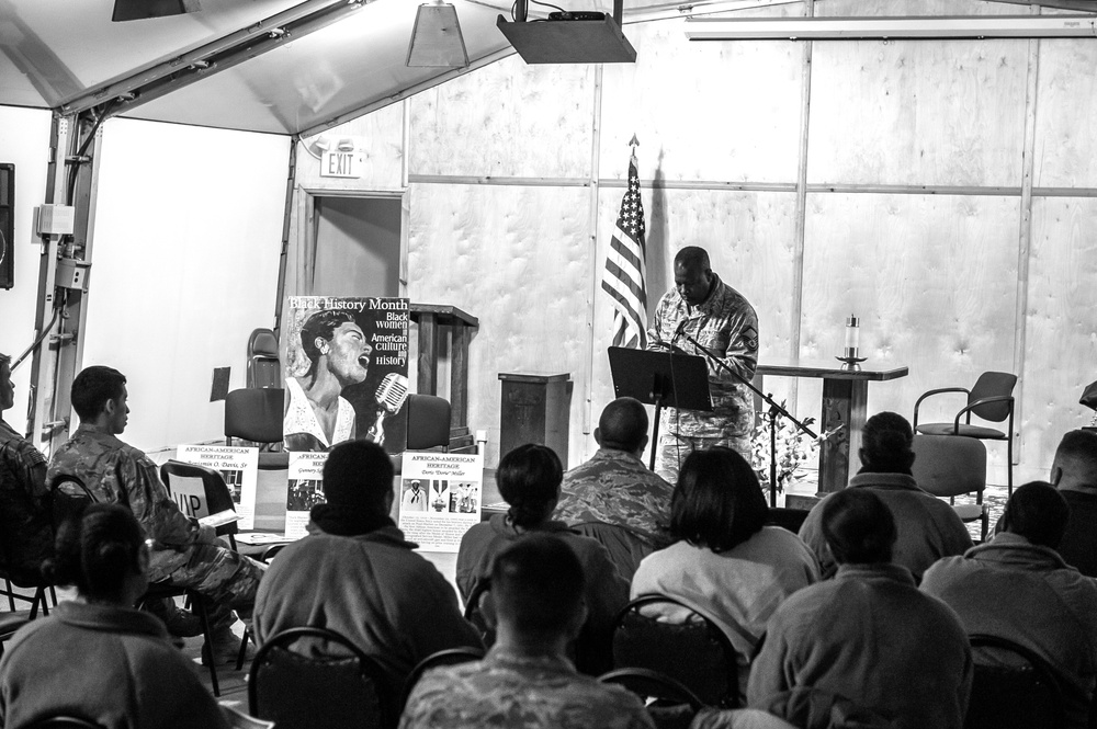 Airmen celebrate Black History Month through spoken word