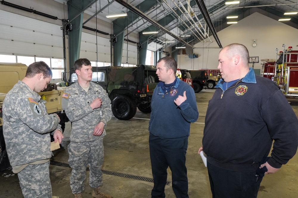 Soldiers and firefighters team up to battle snow