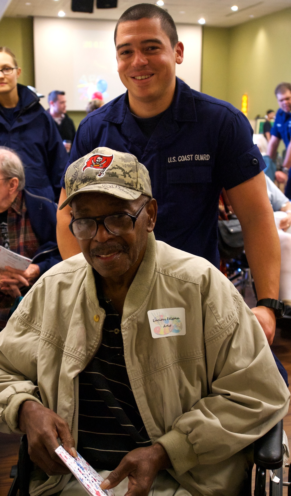 Coast Guard volunteers during National Salute to Hospitalized Veterans Week