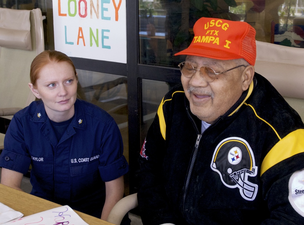 Coast Guard volunteers during National Salute to Hospitalized Veterans Week