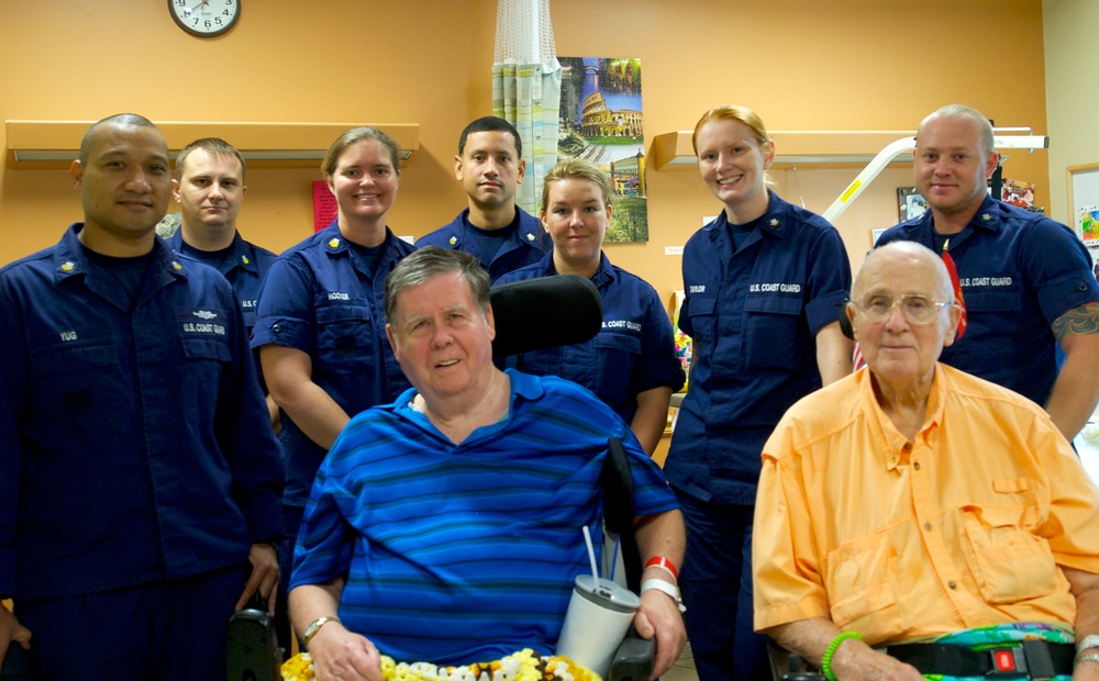 Coast Guard volunteers during National Salute to Hospitalized Veterans Week