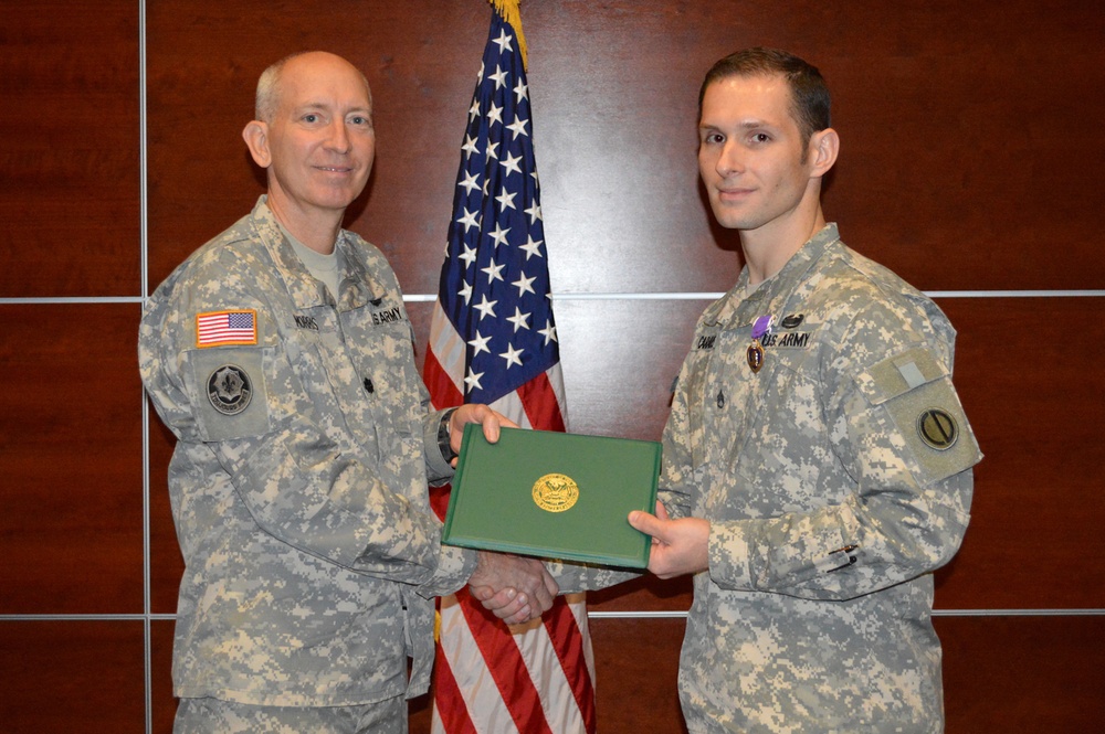Army Reserve soldier receives Purple Heart following Iraq deployment