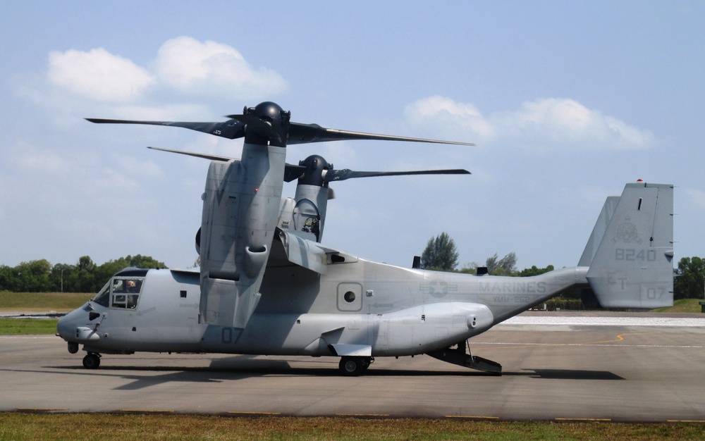 VMM-262 Osprey squadron operates simultaneously across four nations, thousands of miles
