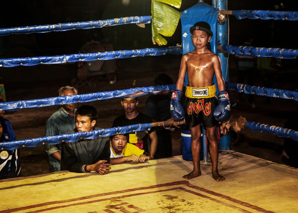 Muay Thai fighters hold exhibition matches for service members during CG 14