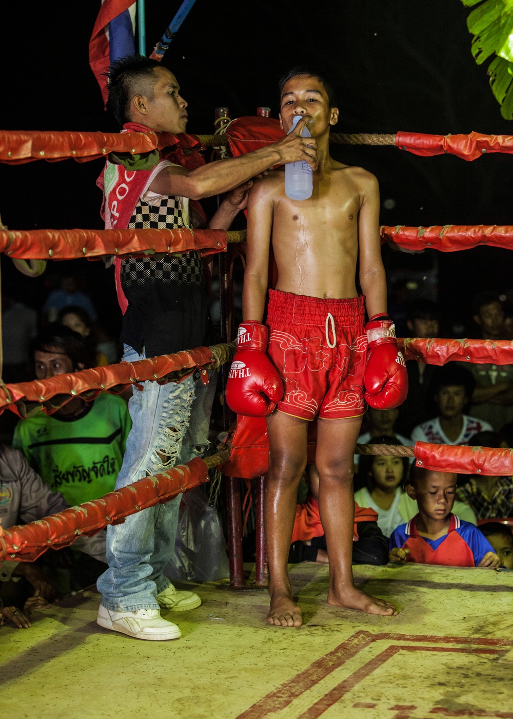 Muay Thai fighters hold exhibition matches for service members during CG 14