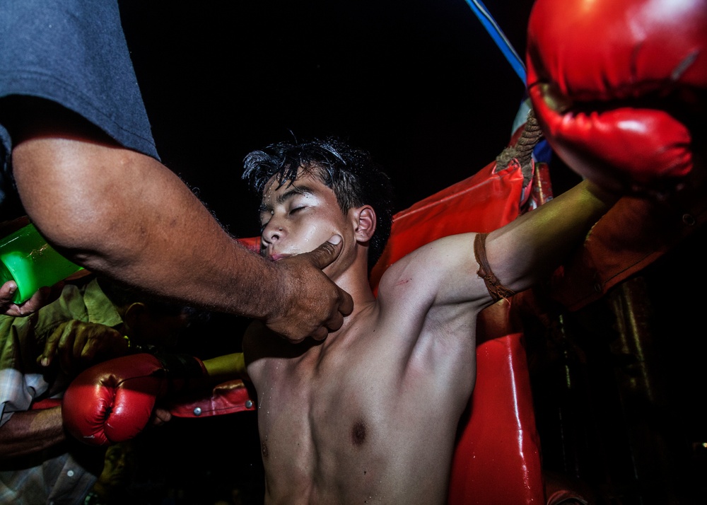 Muay Thai fighters hold exhibition matches for service members during CG 14