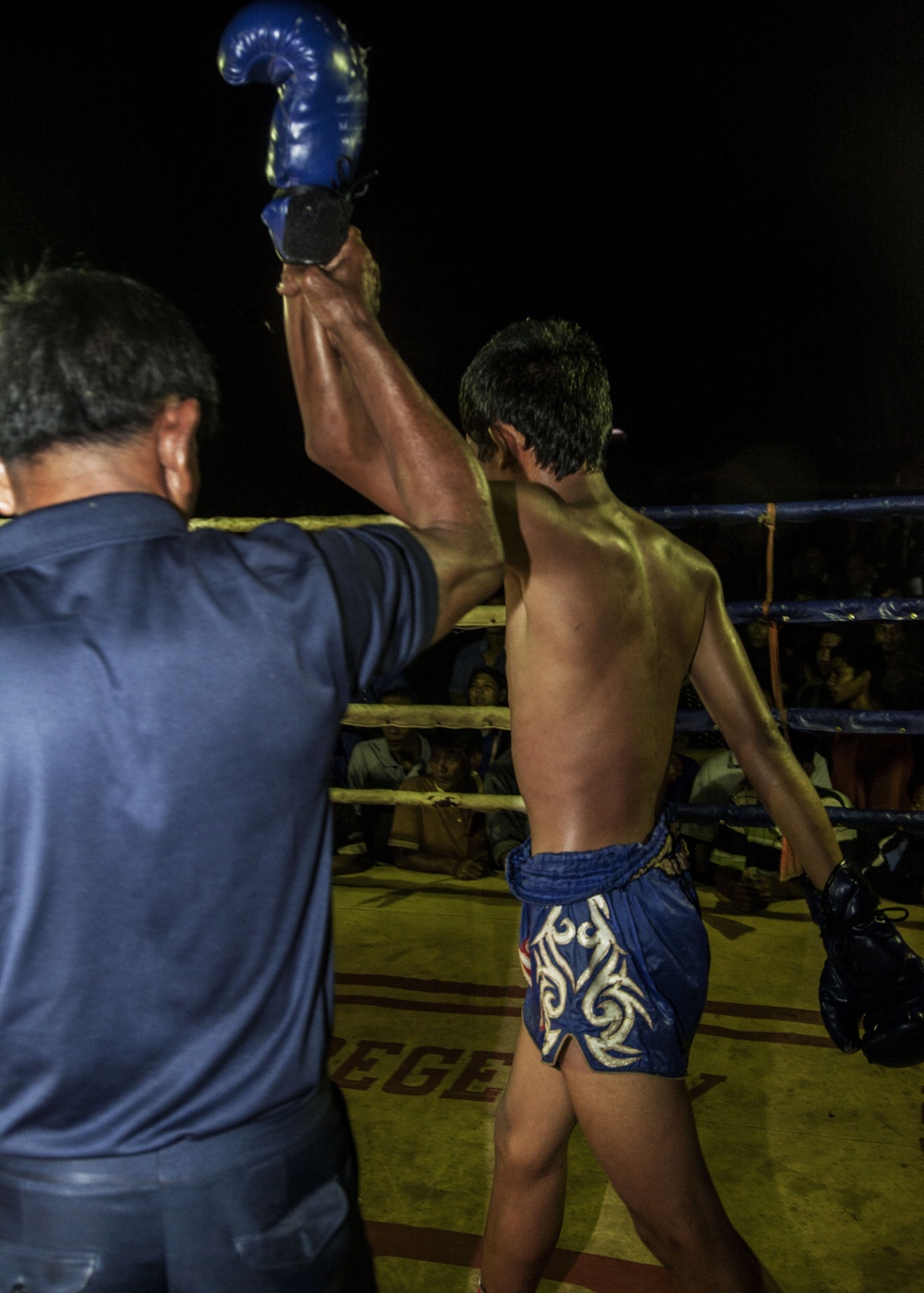 Muay Thai fighters hold exhibition matches for service members during CG 14