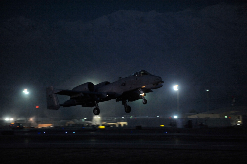 Bagram flight line at dawn