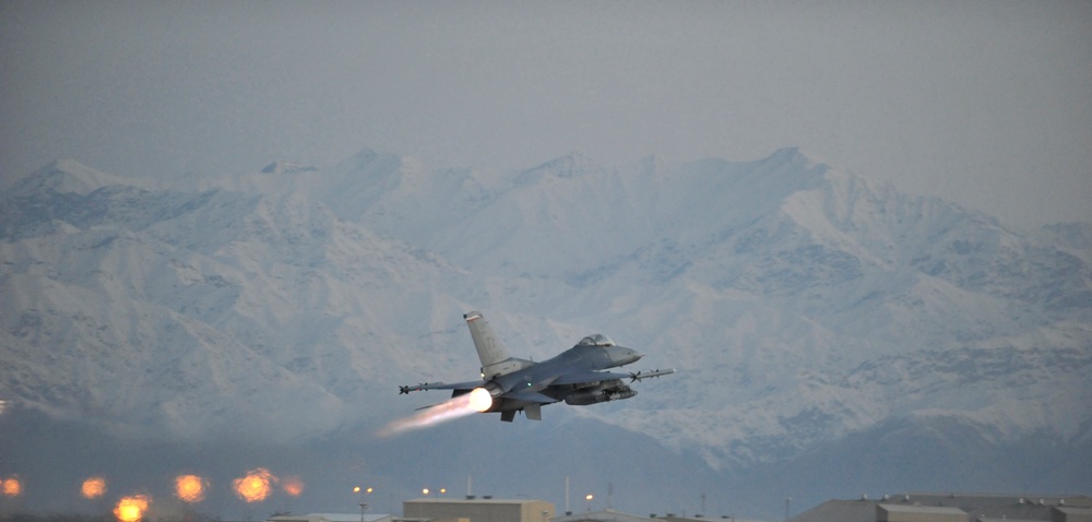 Bagram flight line at dawn