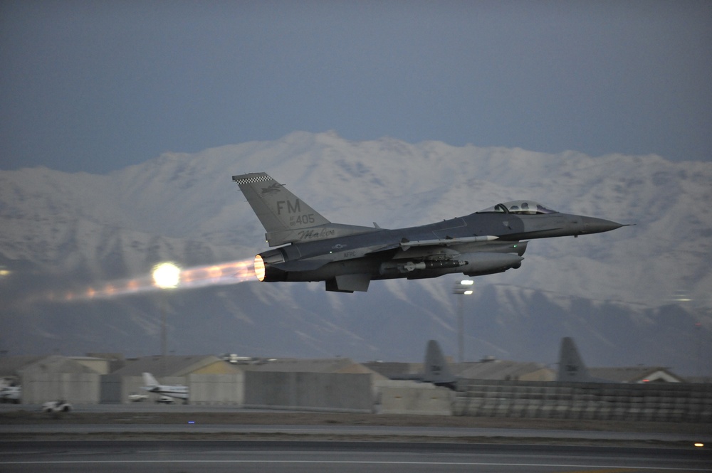 Bagram flight line at dawn