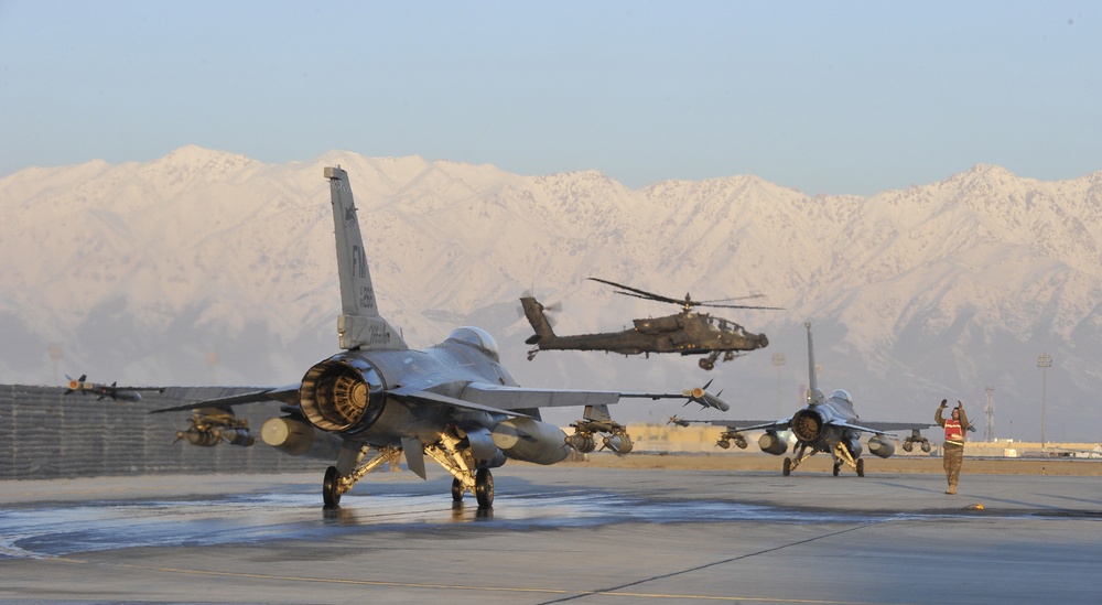 Bagram flight line at dawn