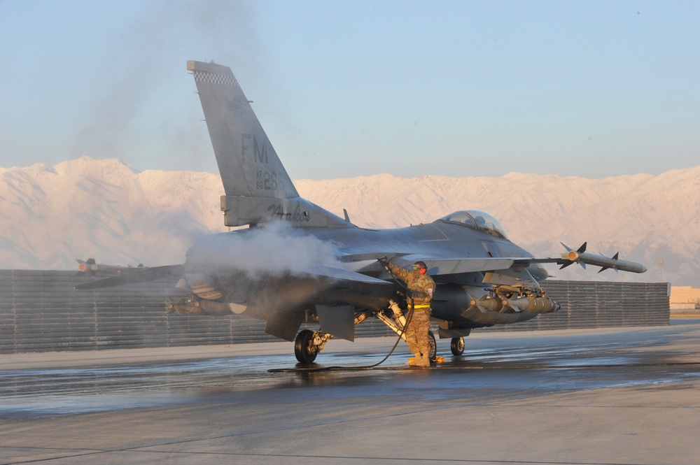 Bagram flight line at dawn