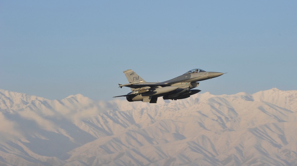 Bagram flight line at dawn