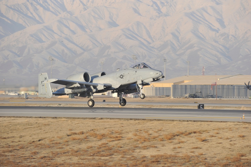 Bagram flight line at dawn
