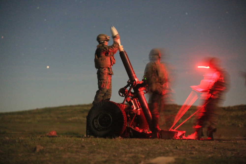 2/11 Marines, JGSDF fire mortars on San Clemente Island