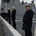 USS Mesa Verde sailors man the rails