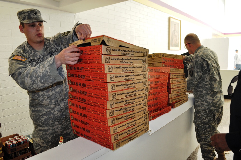 Soldiers enjoy Super Bowl at Stayton Theater