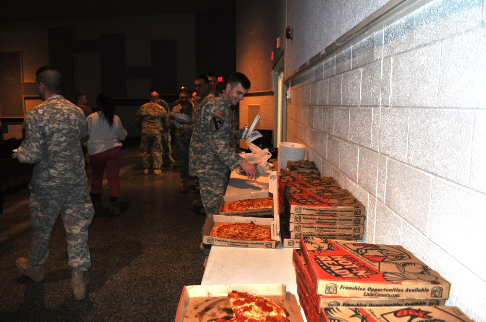 Soldiers enjoy Super Bowl at Stayton Theater