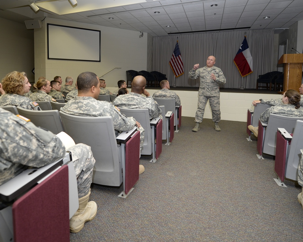 National Guard Bureau Senior Enlisted Leader, Command Chief Master Sgt. Mitchell Brush visits Texas National Guard