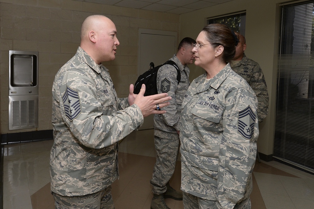 National Guard Bureau senior enlisted leader, Command Chief Master Sgt. Mitchell Brush, visits Texas National Guard