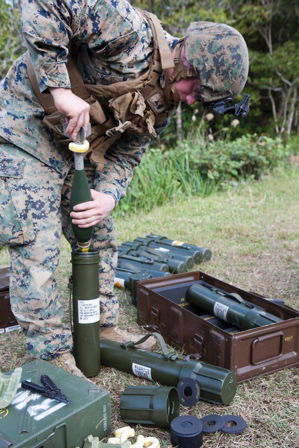 Marines fire LAV-mounted mortars