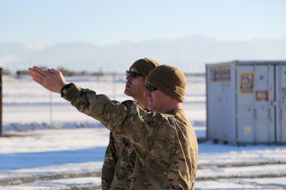 Maj. Mike Rasco and Sgt. 1st Class Maresch survey FOB Shank