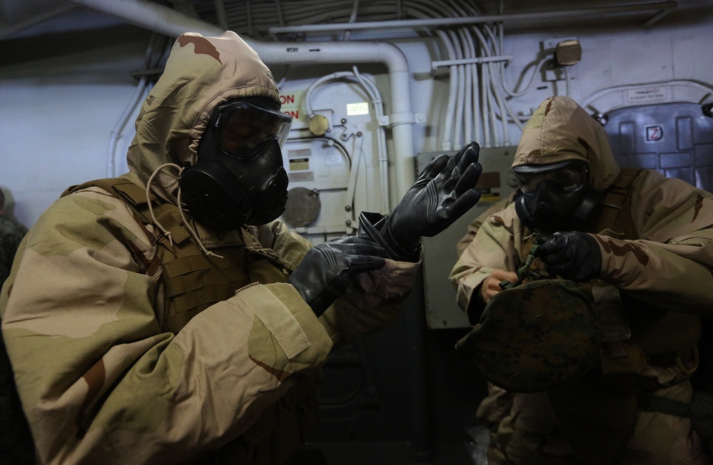 22nd Marine Expeditionary Unit CBRN training