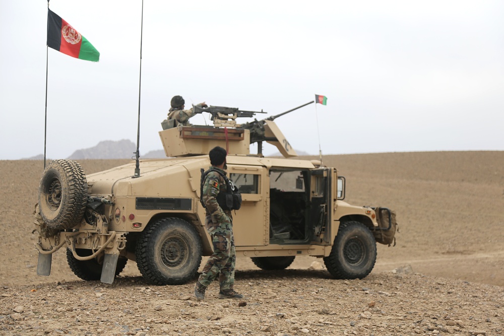 Afghan National Army's 4th Special Operations Kandak conduct a reconnaissance patrol in Shah Wali Kot district